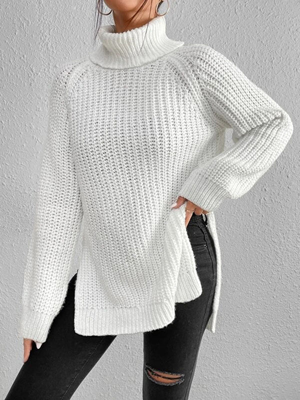 Ashlee Chunky Knit Turtleneck Pullover Sweater