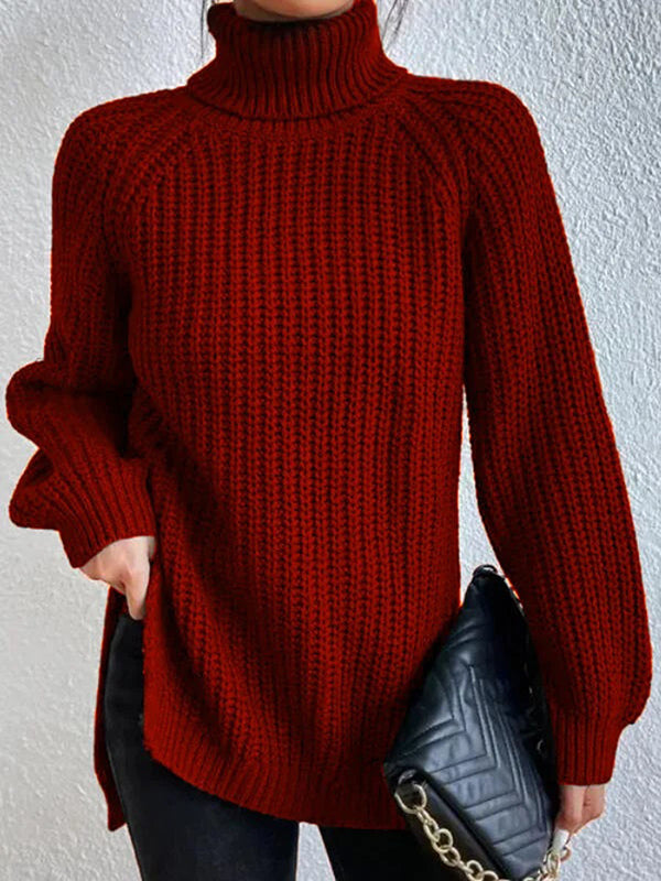 Ashlee Chunky Knit Turtleneck Pullover Sweater