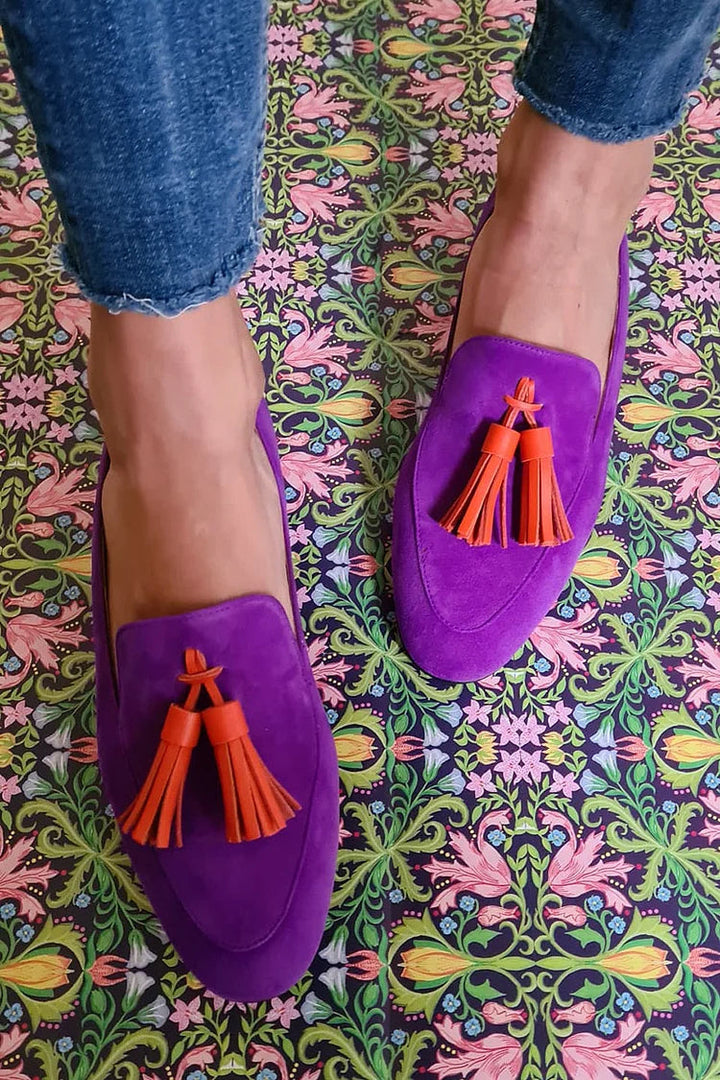 Tasseled Purple Loafers