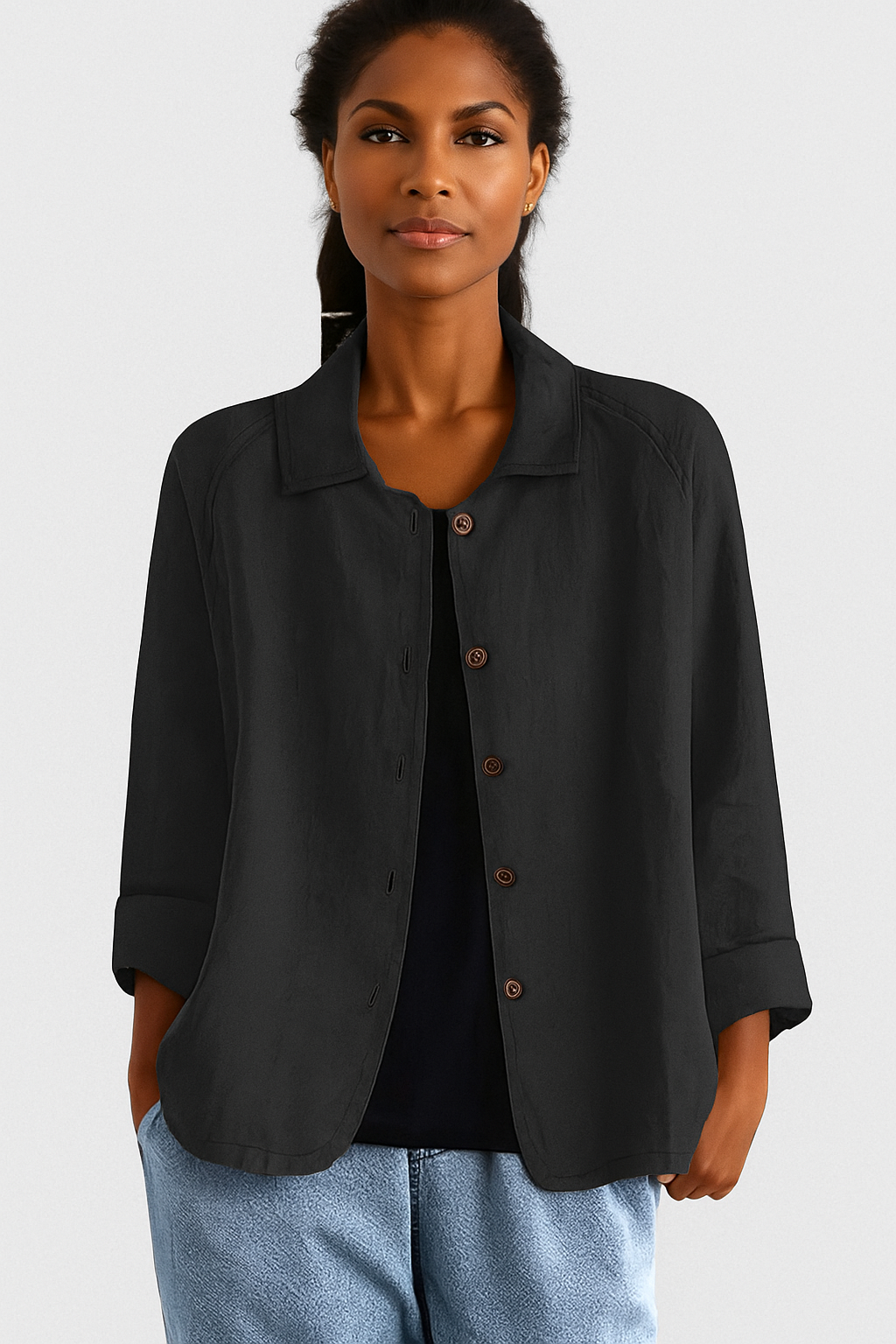 Hailey Relaxed Fit Button-Up Blazer