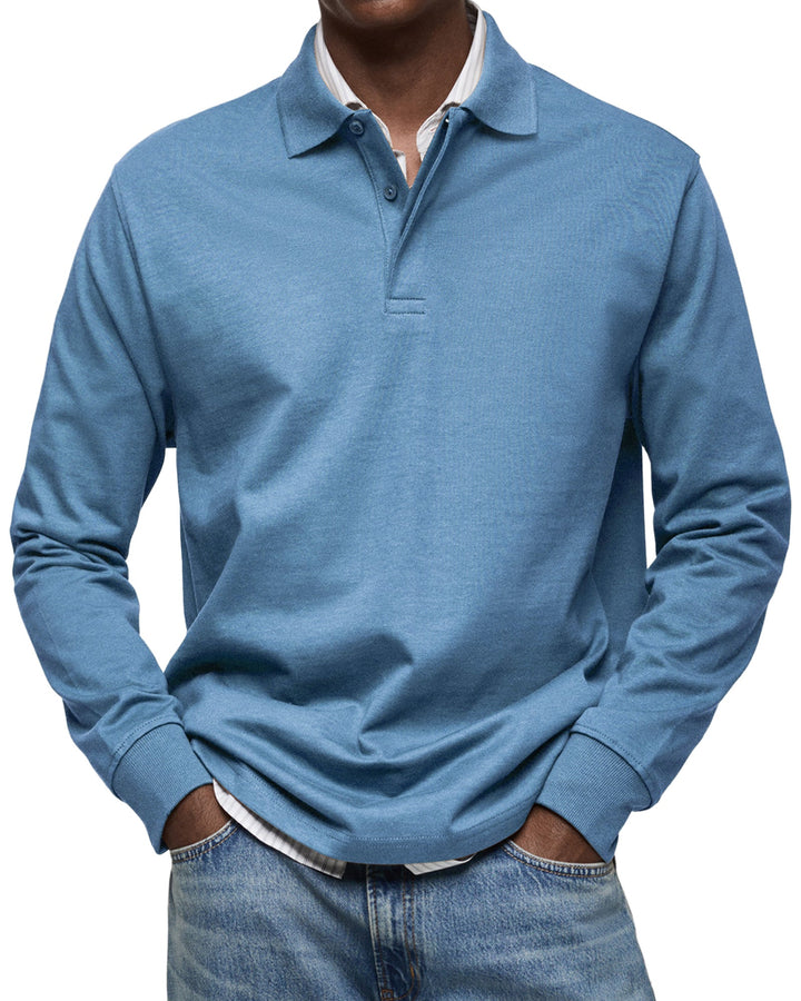 Richard Long-Sleeve Casual Polo Shirt