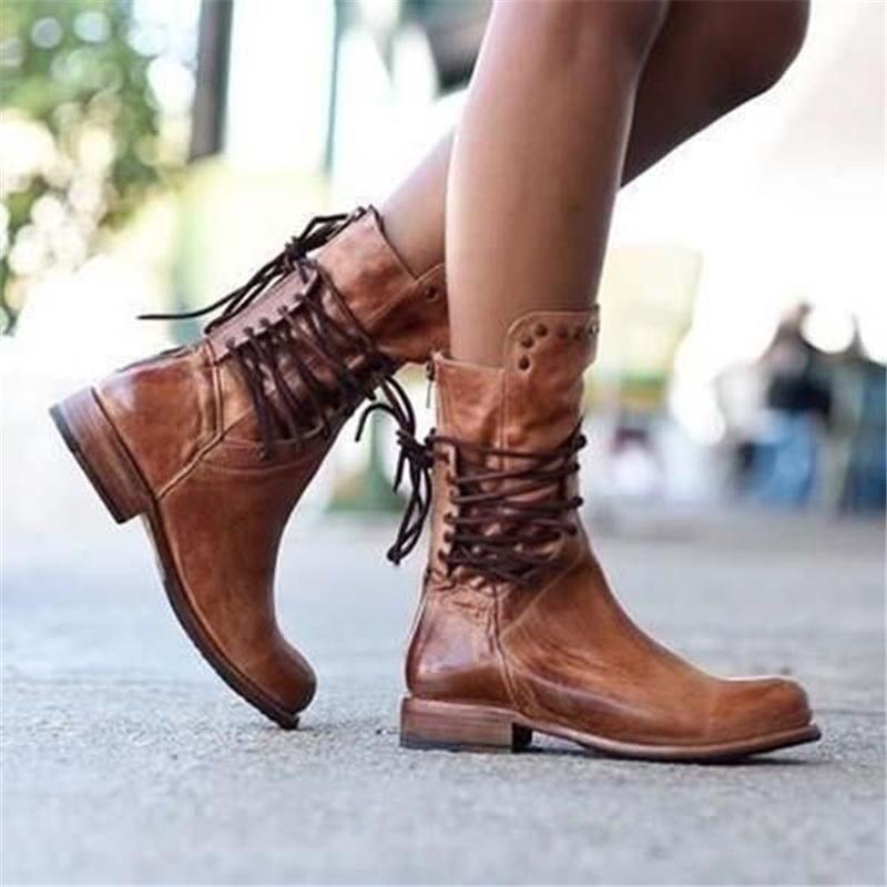 Wynona Vintage Rustic Leather Boots