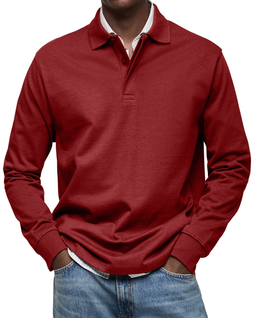 Richard Long-Sleeve Casual Polo Shirt