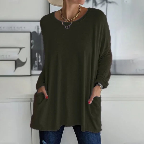 Sabrina Relaxed Knit Sweater with Pocket