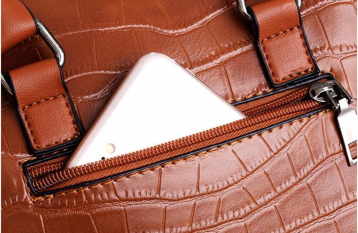 Sophia Vintage Crocodile-Pattern 4-Piece Bag Set