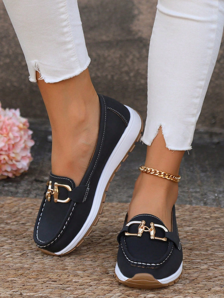 Elly Stylish Buckle Loafers