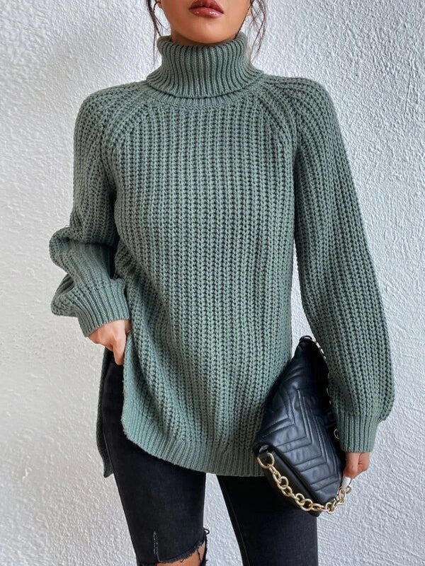 Ashlee Chunky Knit Turtleneck Pullover Sweater
