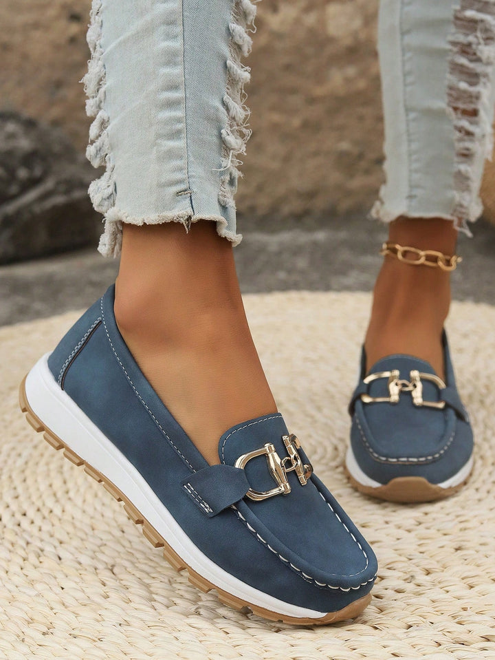 Elly Stylish Buckle Loafers