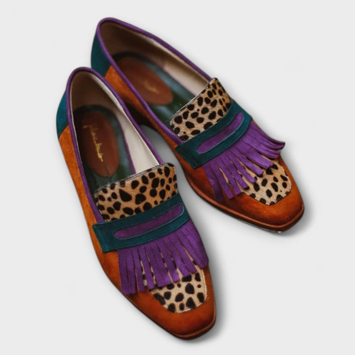Fallon Leopard Print Brown Loafer