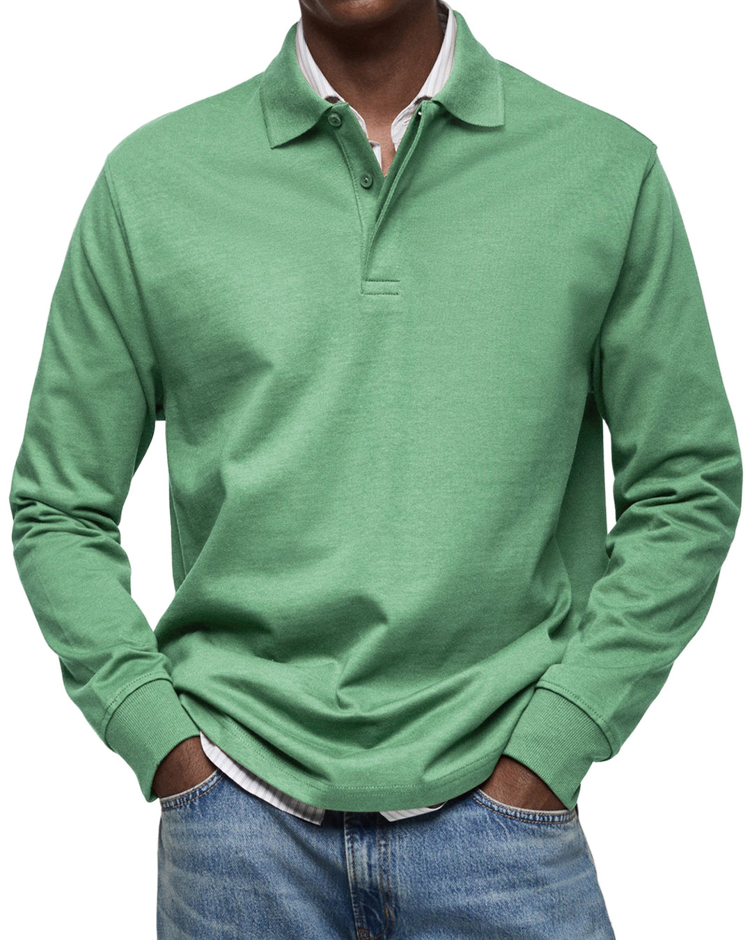 Richard Long-Sleeve Casual Polo Shirt