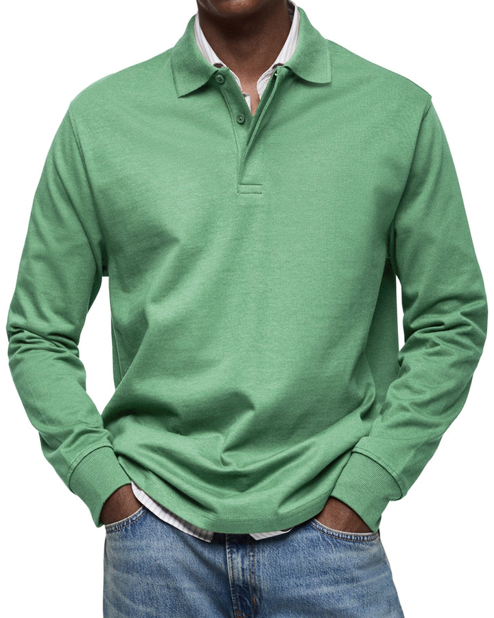 Richard Long-Sleeve Casual Polo Shirt