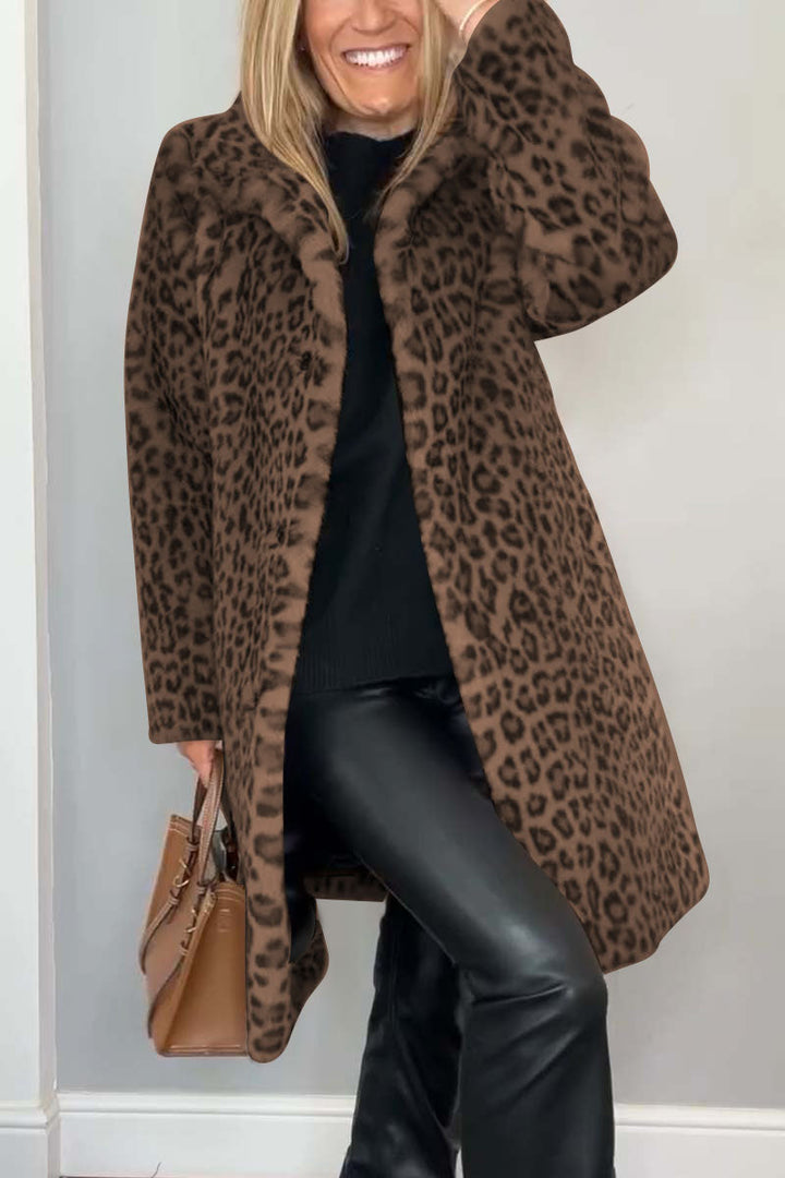Lizzie Long Leopard Print Coat