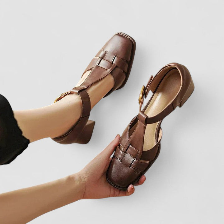 Scarlett Orthopedic Block Heels with T-Strap