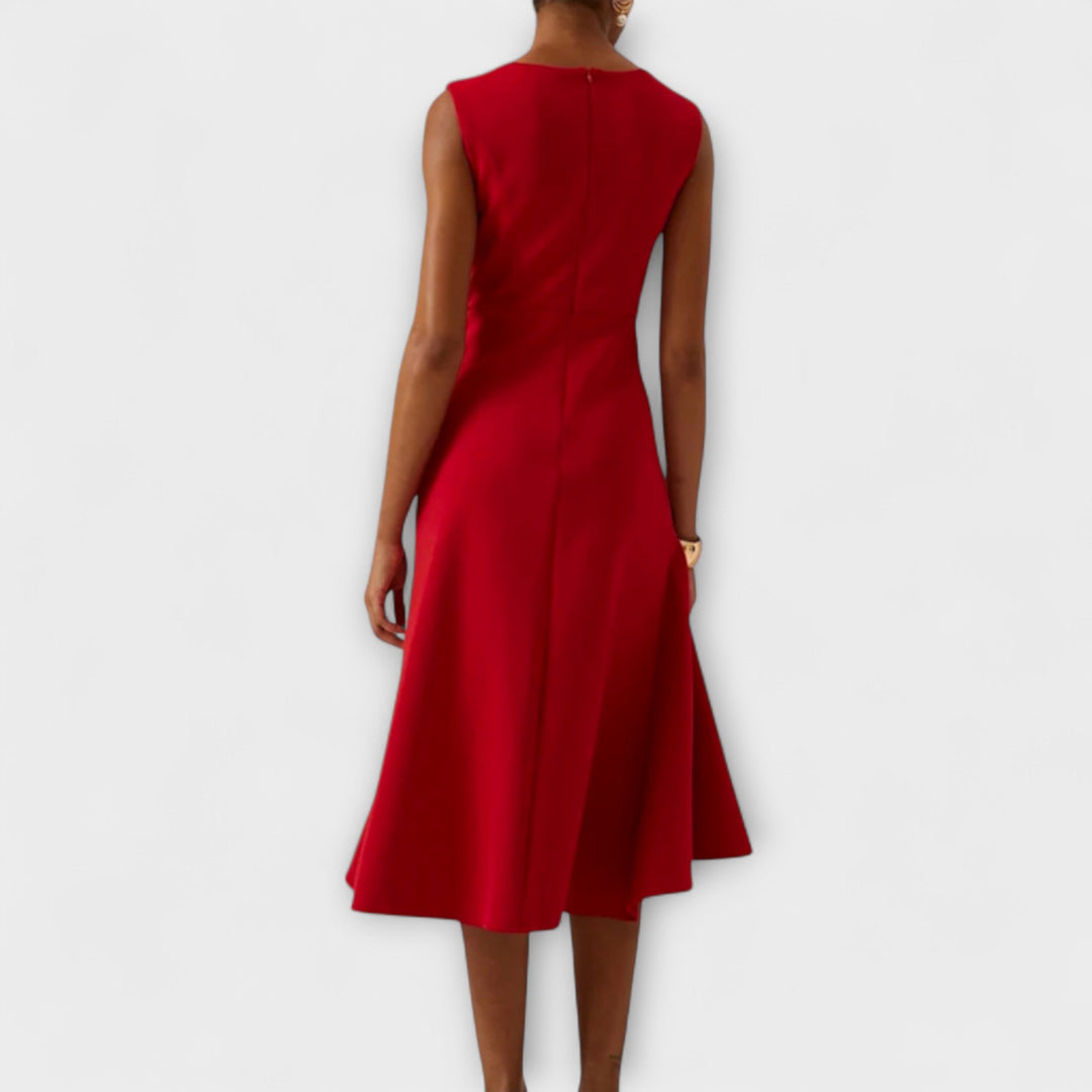 Juliette Asymmetrical Draped Midi Dress
