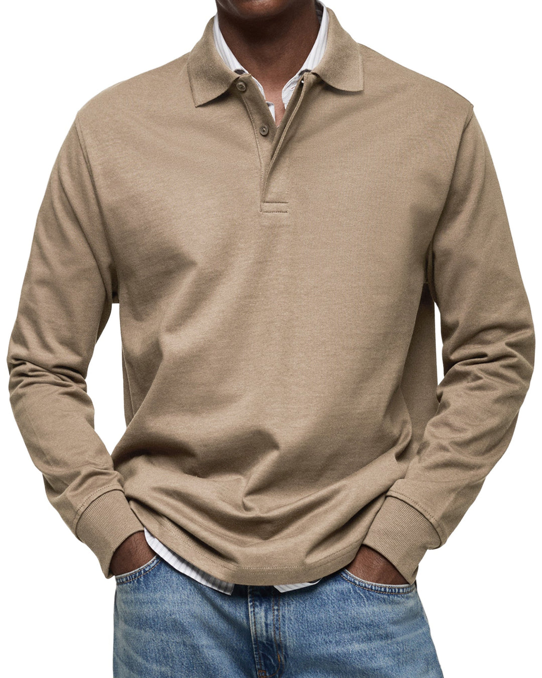 Richard Long-Sleeve Casual Polo Shirt