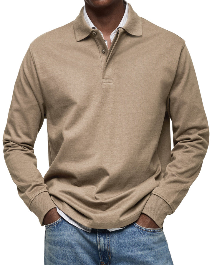 Richard Long-Sleeve Casual Polo Shirt