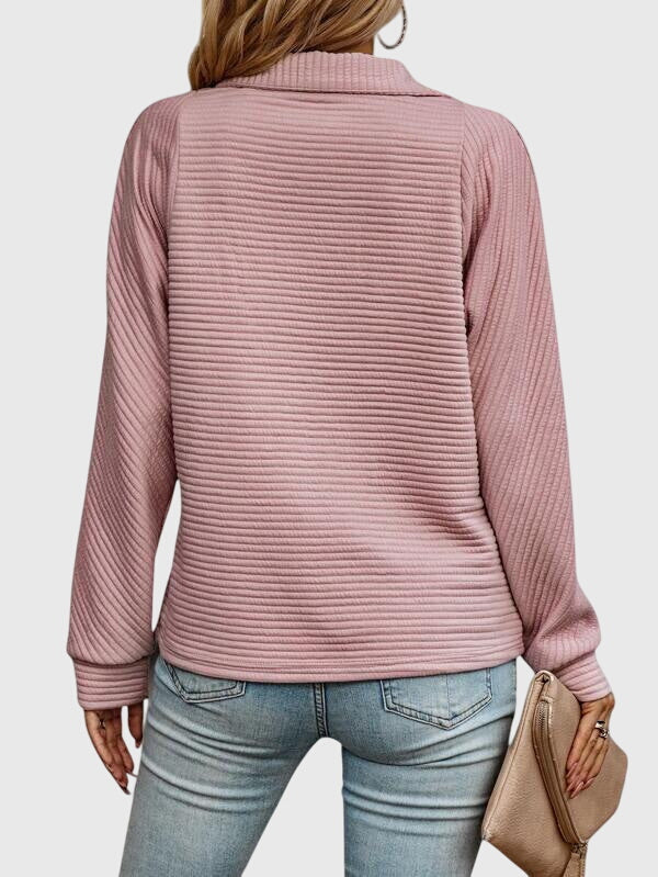 Molly Chic Half-Zip Knit Sweater