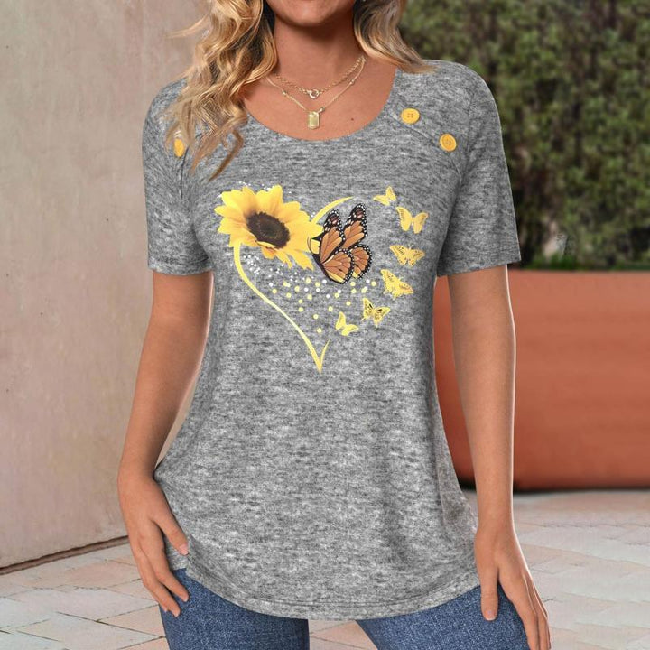 Natalie Soft & Joyful Sunflower Heart Tee