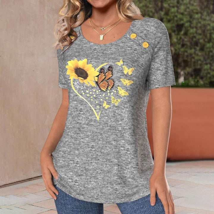 Natalie Soft & Joyful Sunflower Heart Tee