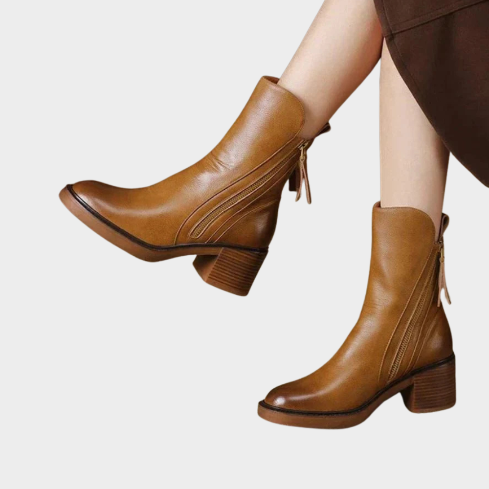Gabriella Cozy Leather Ankle Boots