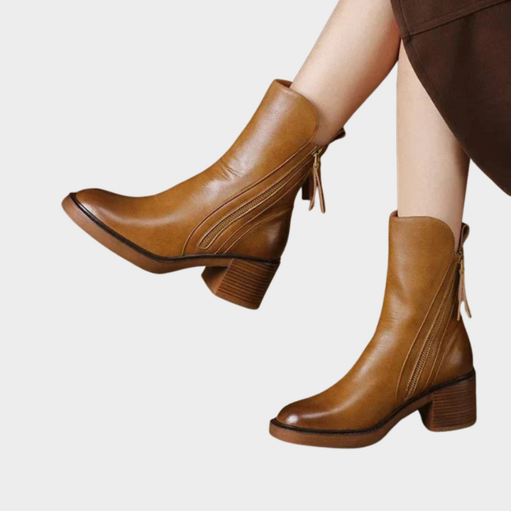 Gabriella Cozy Leather Ankle Boots