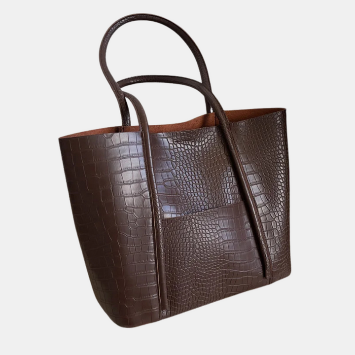 Sophia Croc Leather Shoulder Bag