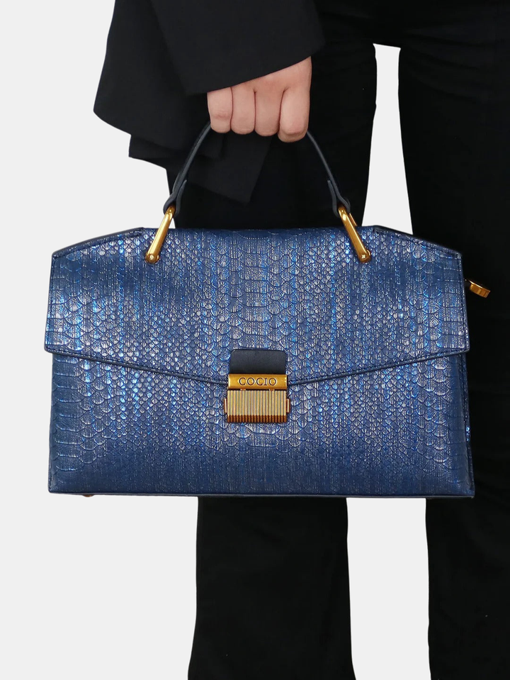 Clarissa Python Tote