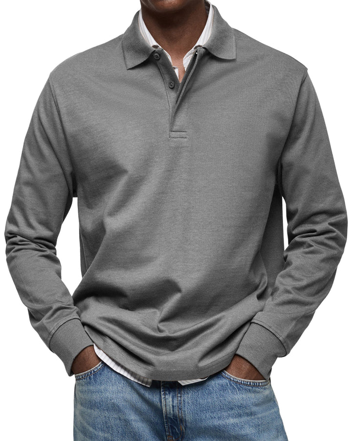Richard Long-Sleeve Casual Polo Shirt