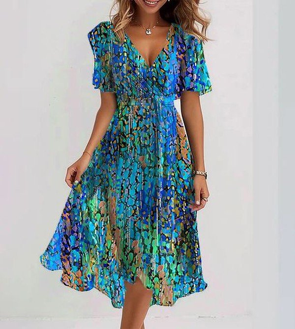 Sapphire Breezy Blue Midi Dress,