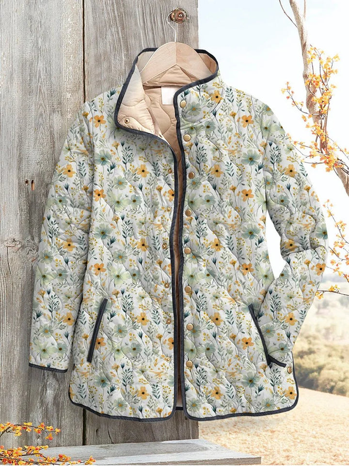 Charming Floral Quilted Jacket for Women