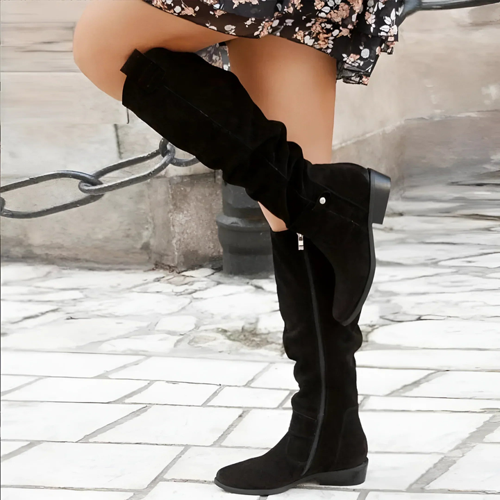 Chic Suede Knee-High Boots