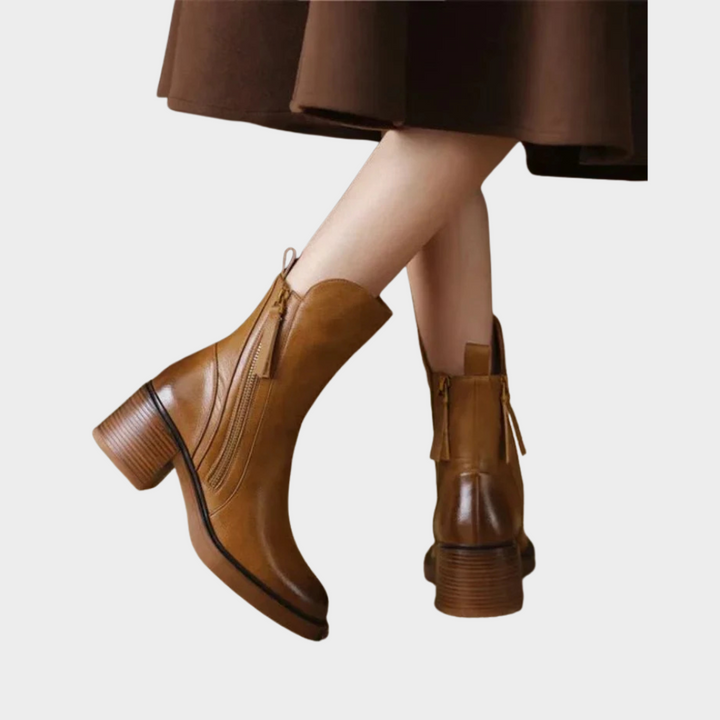 Gabriella Cozy Leather Ankle Boots