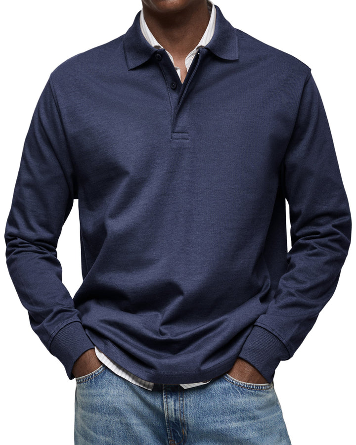 Richard Long-Sleeve Casual Polo Shirt
