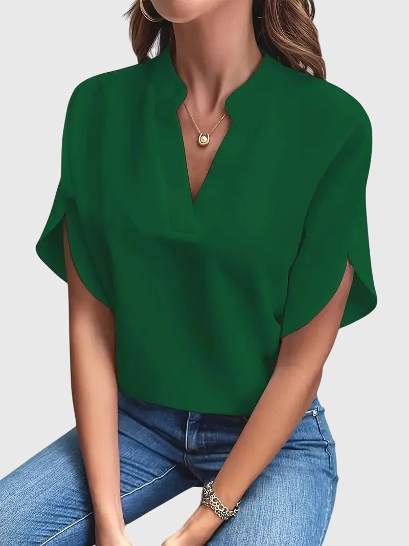 Beatrix Elegant Soft V-Neck Blouse