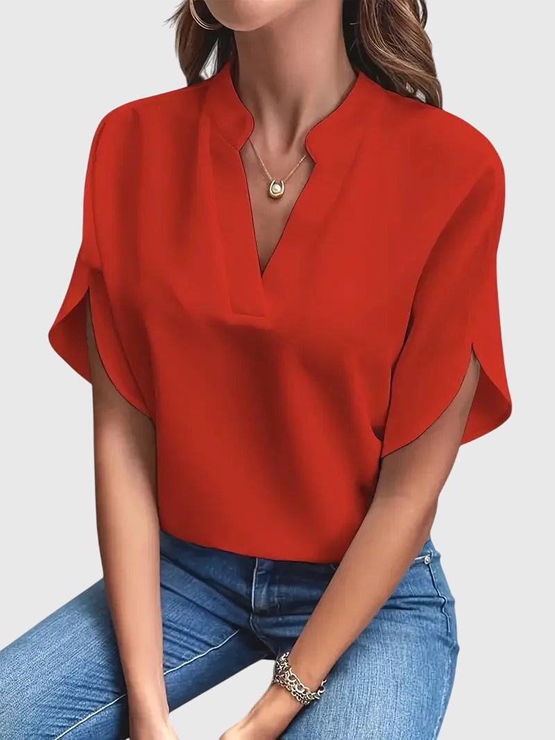 Beatrix Elegant Soft V-Neck Blouse