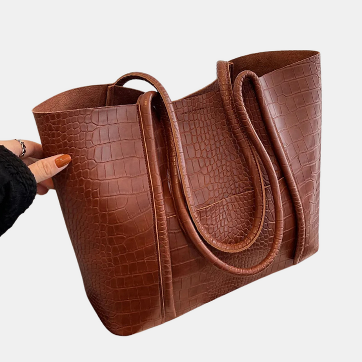Sophia Croc Leather Shoulder Bag