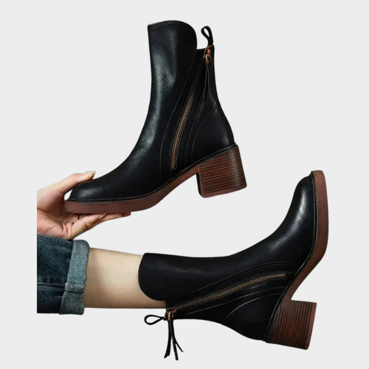 Gabriella Cozy Leather Ankle Boots