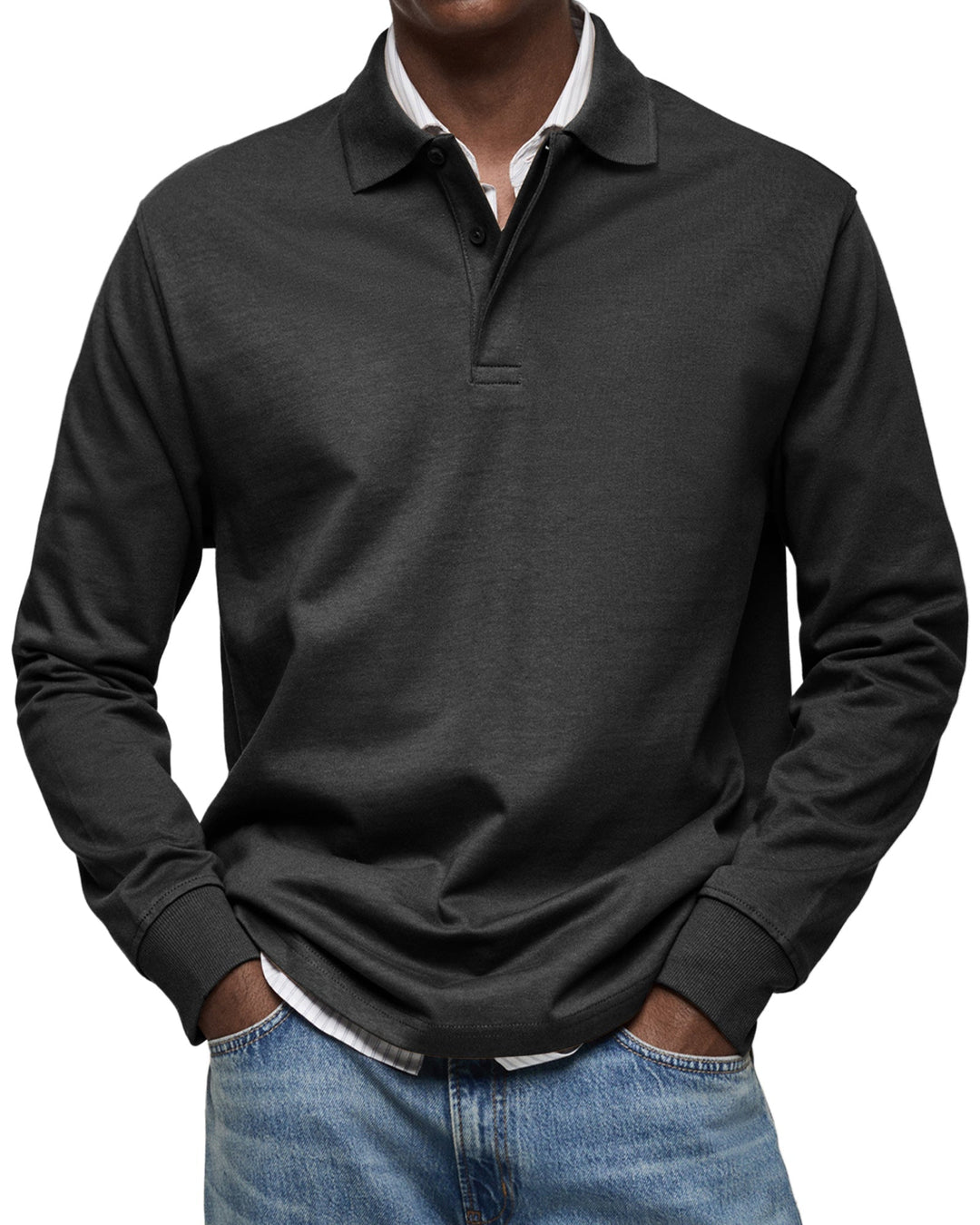 Richard Long-Sleeve Casual Polo Shirt