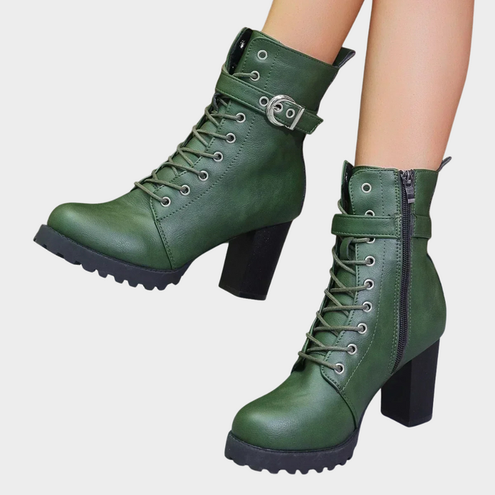 Quinn Ankle Boots with Flared Heels