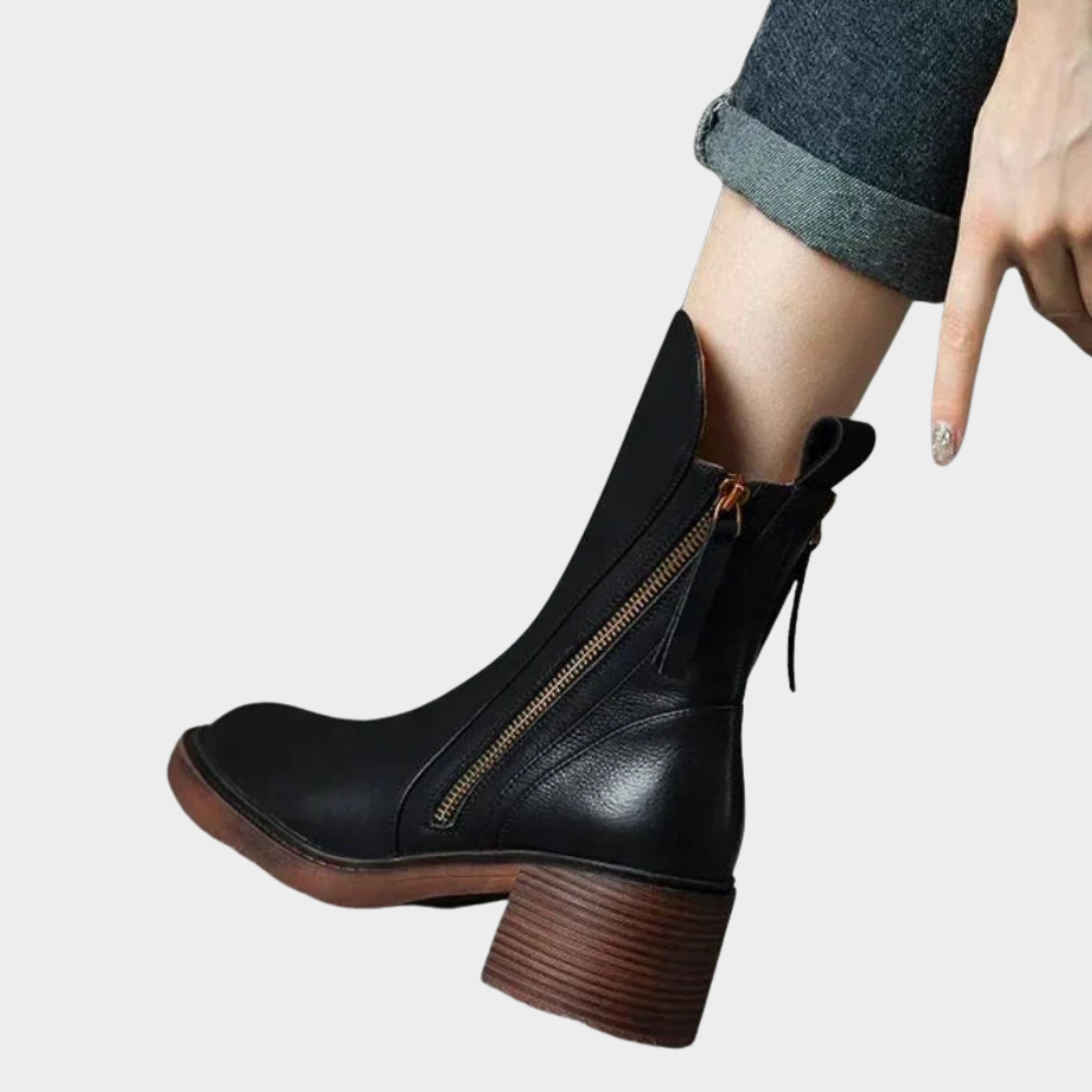 Gabriella Cozy Leather Ankle Boots