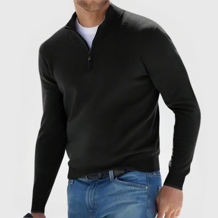 Renzino Chic Zip-Front Sweater