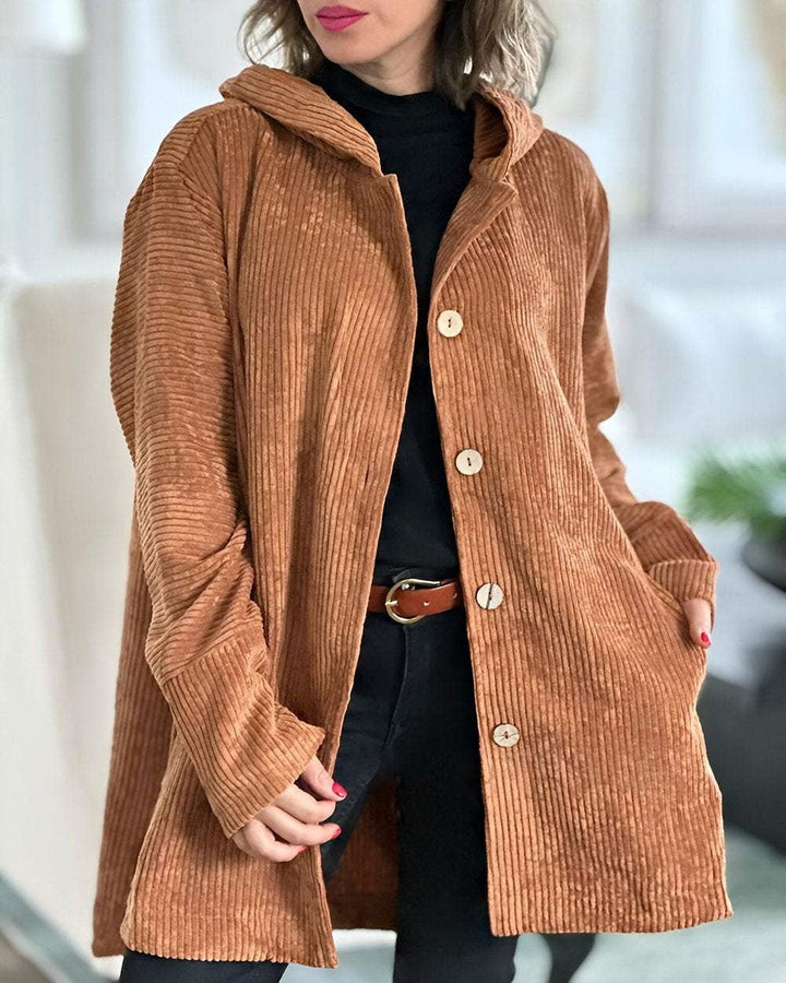 Cordia Comfortable Hooded Corduroy Jacket