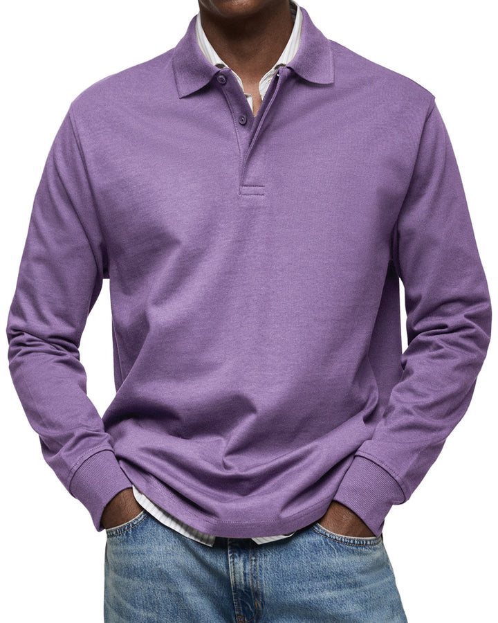 Richard Long-Sleeve Casual Polo Shirt