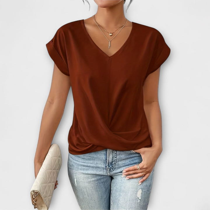 Hailey’s Chic Draped Blouse