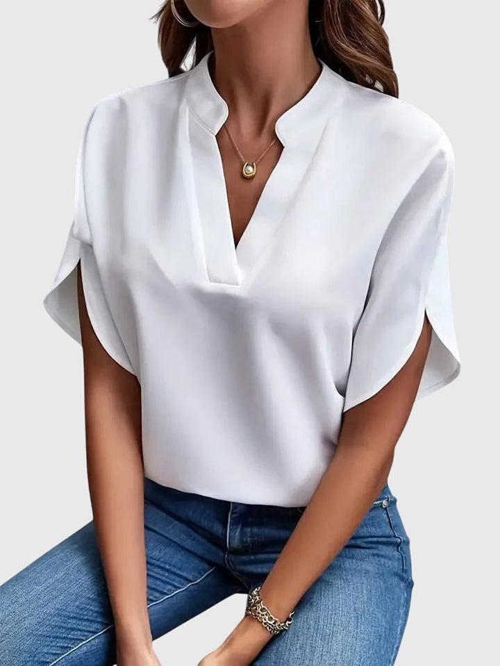 Beatrix Elegant Soft V-Neck Blouse