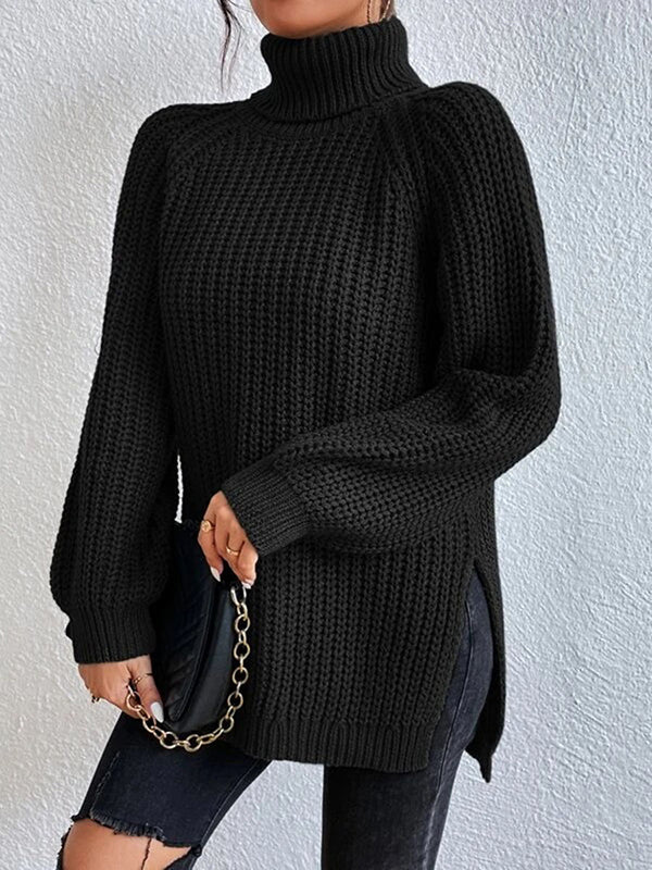 Ashlee Chunky Knit Turtleneck Pullover Sweater