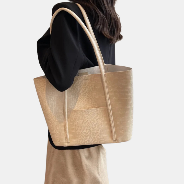 Sophia Croc Leather Shoulder Bag