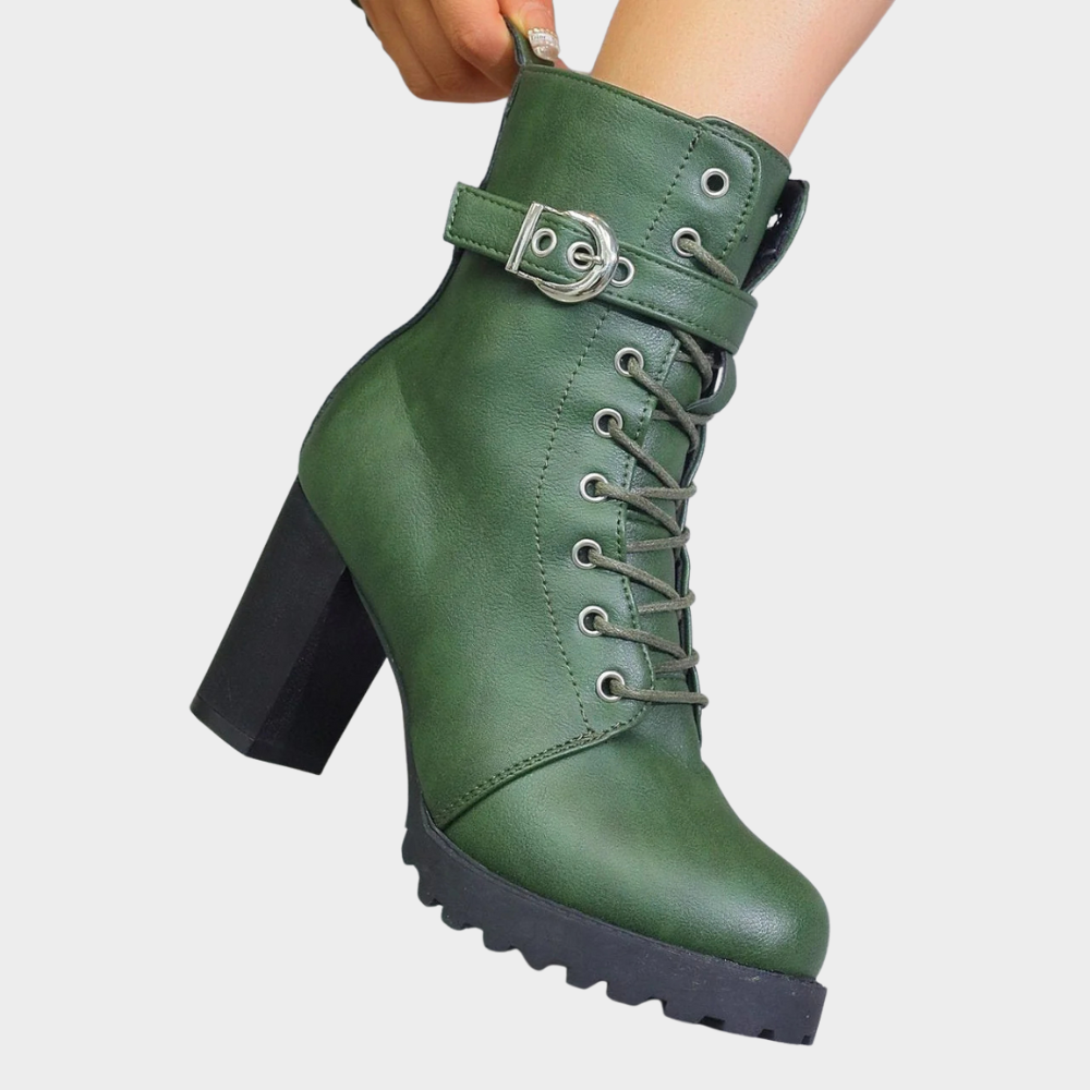 Quinn Ankle Boots with Flared Heels