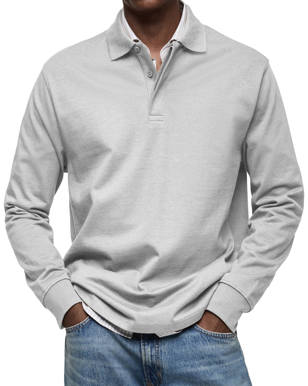 Richard Long-Sleeve Casual Polo Shirt