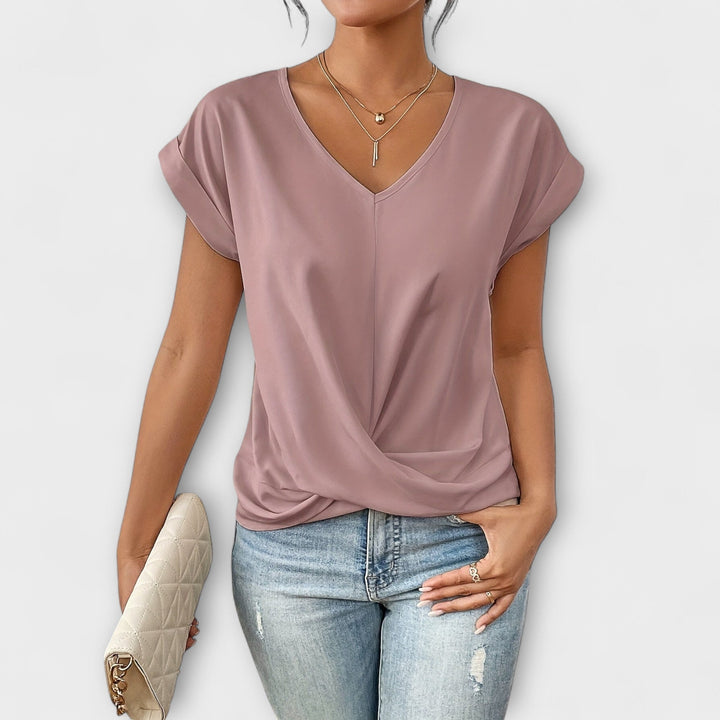 Hailey’s Chic Draped Blouse